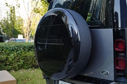 Land Rover Defender reservehjuls cover til New Defender L663 - Blank sort med DEFENDER logo